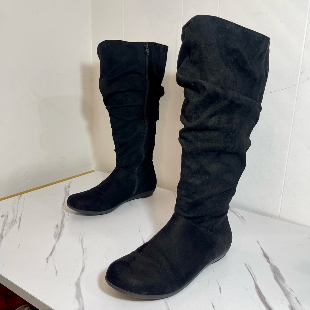 Comfortview Slouchy Black Tall Wide Calf Boot - 8WW Comfort and stylish - Picture 2 of 9